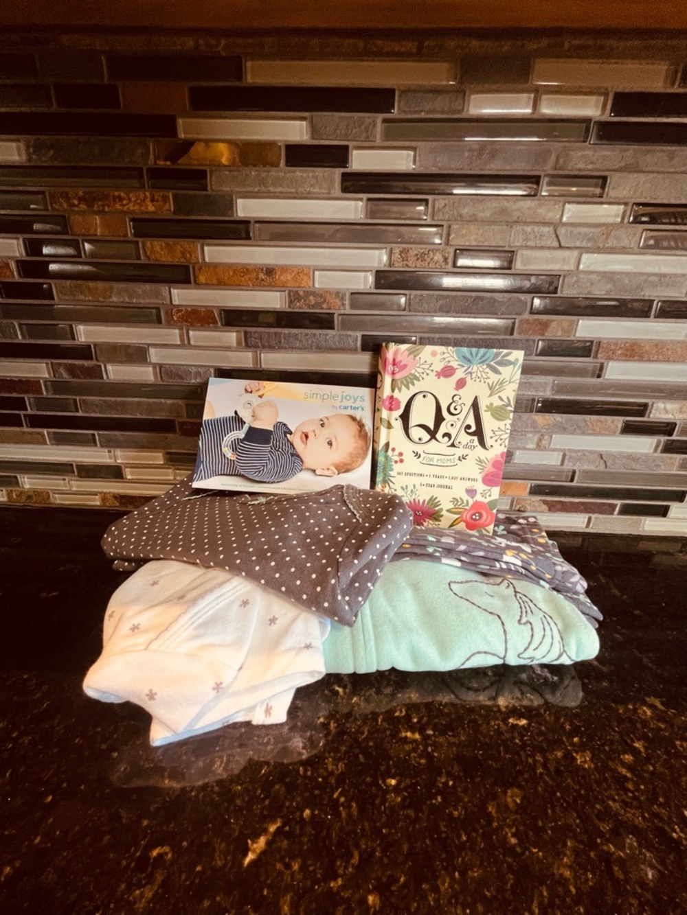 Carter's Gray, Teal, White and Navy Kids Matching Sleepwear Set